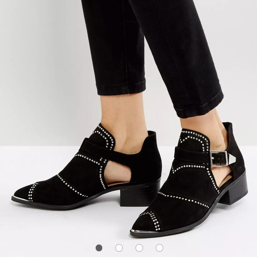 Missguided Cut Out Studded Ankle BootsSize 8